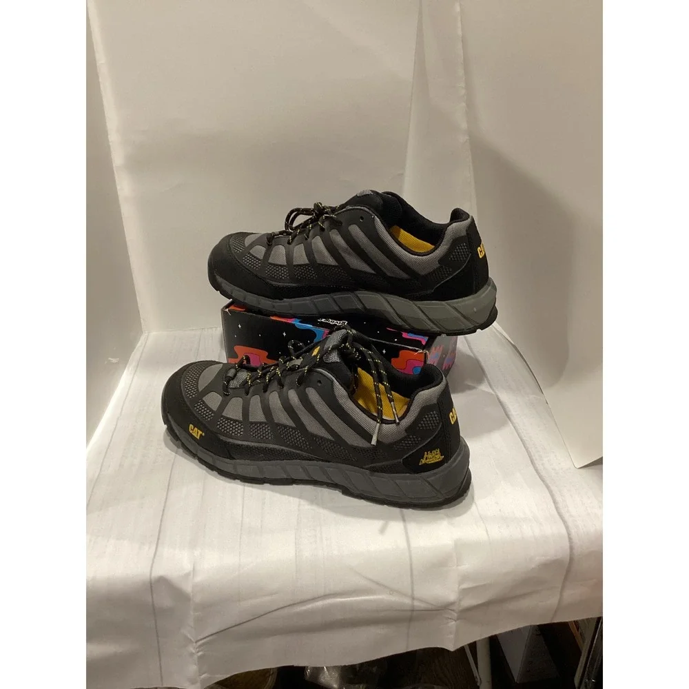 CAT Caterpillar Streamline Composite Toe Mens Work Shoes Black Grey Size 12
